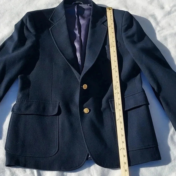 Haggar Mens 100% Pure Wool Mens Suit Jacket Gold Buttons Size 42 in Blue - Picture 10 of 12